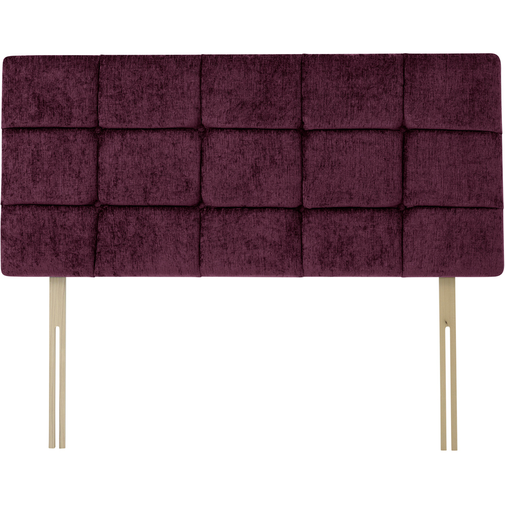Bedmaster Pearl King Size Aubergine Chenille Squared Headboard Image 2