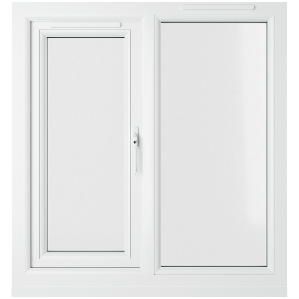 Crystal uPVC Double Glazed Window RH Side Hung Next to a Fixed White Clear Glass 905x965mm Image 2