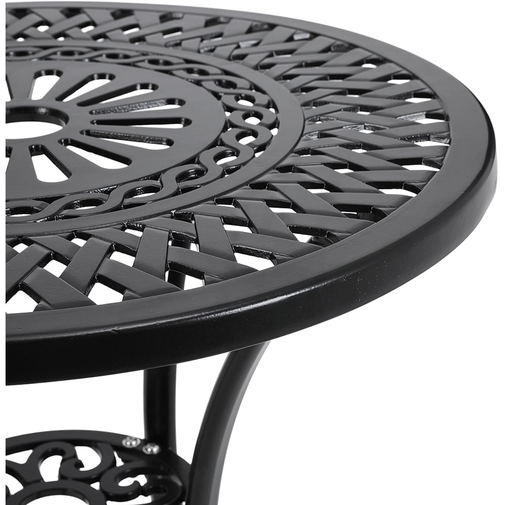 Living and Home Vintage Cast Aluminium Round Bistro Table with Parasol Hole Image 4