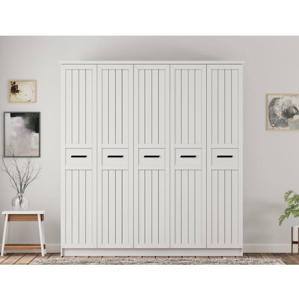 Evu VIENNA 5 Doors White Wardrobe Image 5
