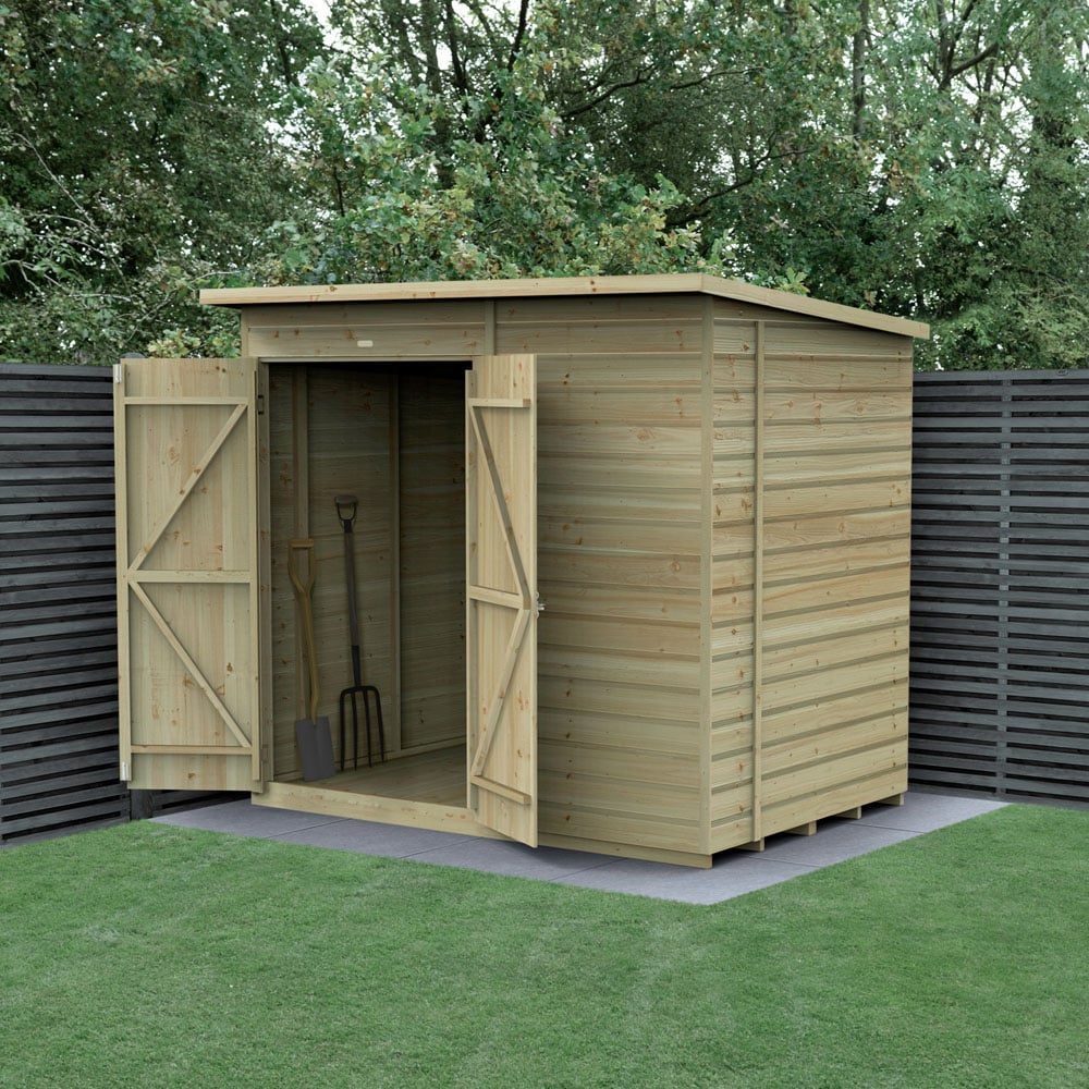 Forest Garden 7 x 5ft Beckwood Double Door Pent Shed Image 2