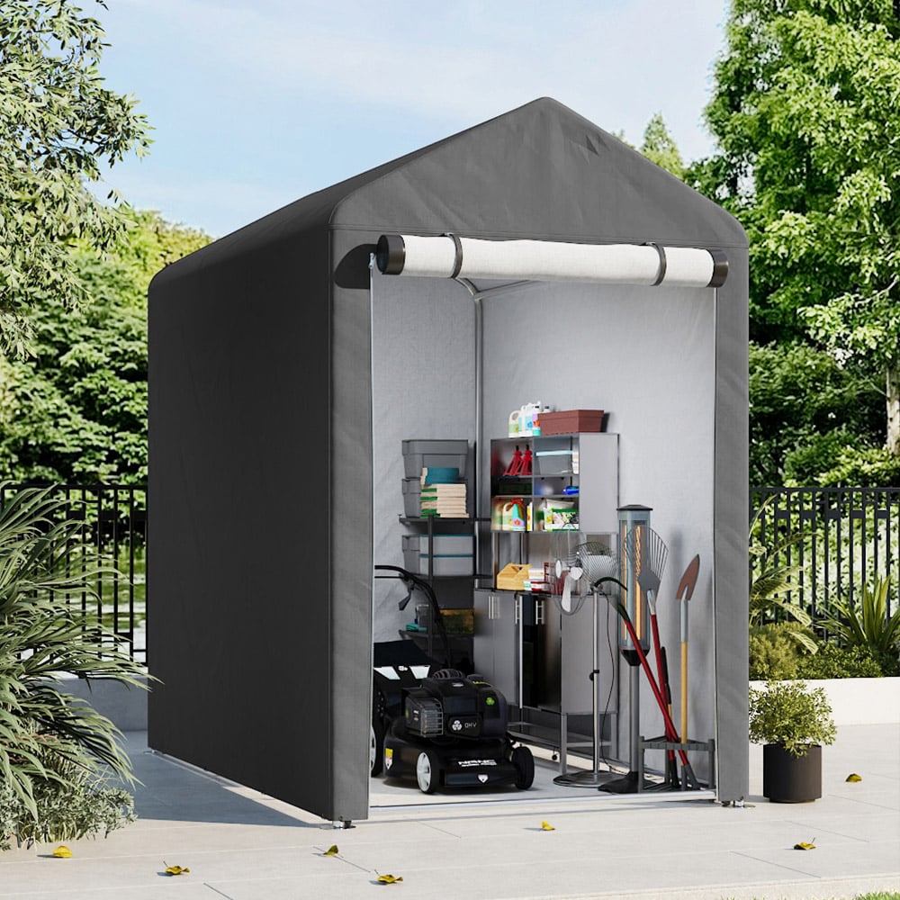 Living and Home 4 x 6ft Grey Foldable Waterproof Storage Shed Image 2