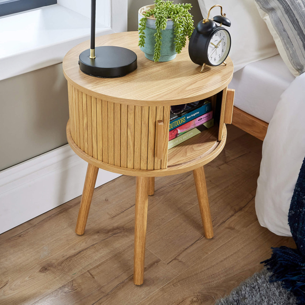 Home Source Coalville 2 Door Side Table Image 5