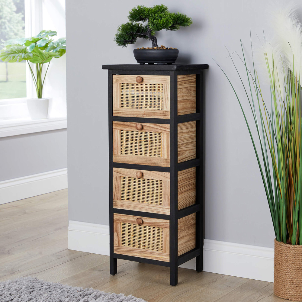 Home Source Mosina 4 Drawer Rattan Chest of Drawers Image 6