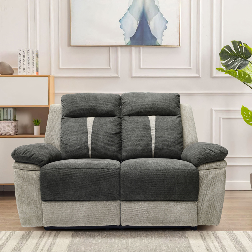 Comfy Living 6 Seater Grey Manual Recliner Sofa Set Image 6