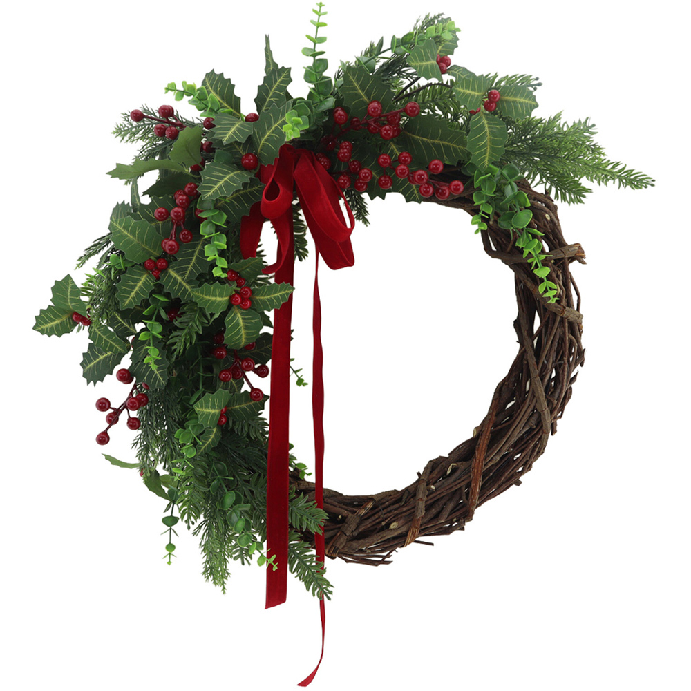 Holly Bow Half Wreath Image 4