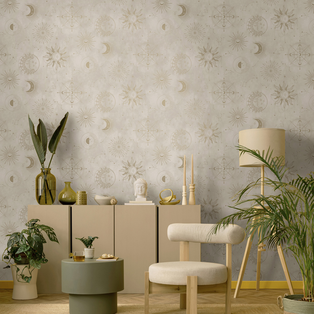 Holden Decor Cosmic Cream and Gold Wallpaper Image 3