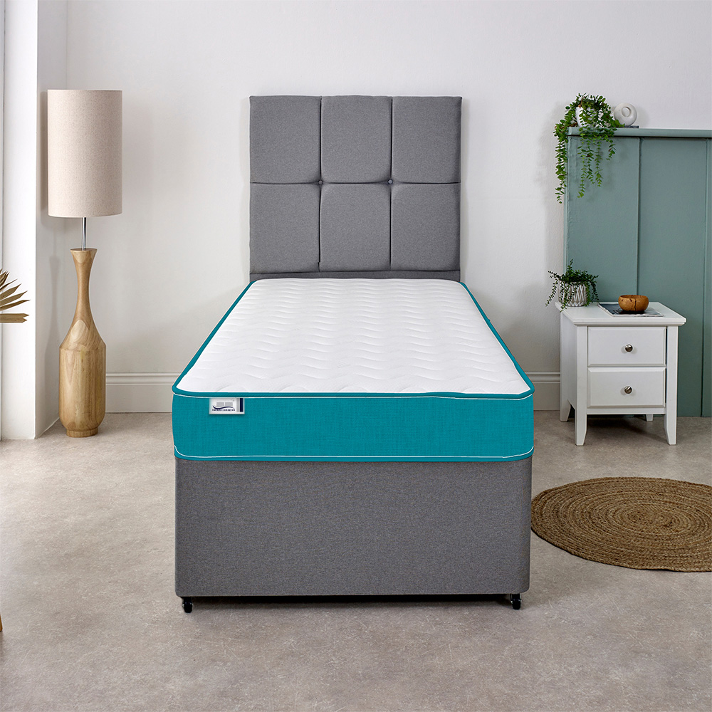 Extreme Comfort Cooltouch Colours Shorty Teal Blue Memory Foam and Spring Mattress Image 2