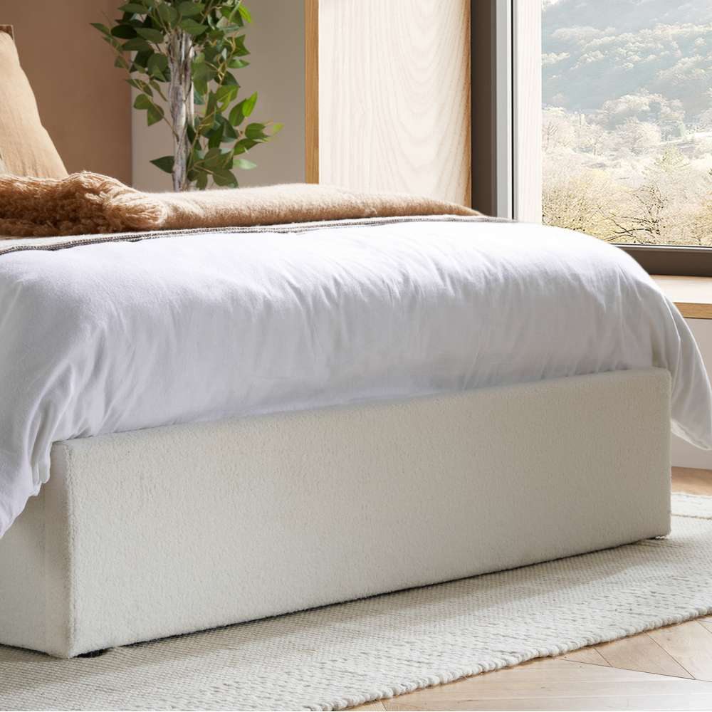 Birlea Maisey Small Double White Boucle Ottoman Bed Image 8