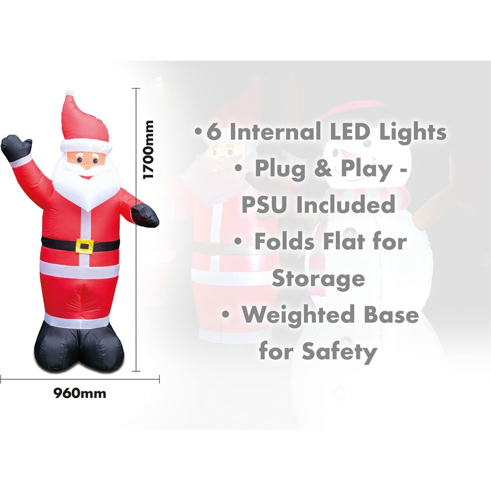 St Helens Inflatable Santa Claus Christmas Decoration 170cm Image 6