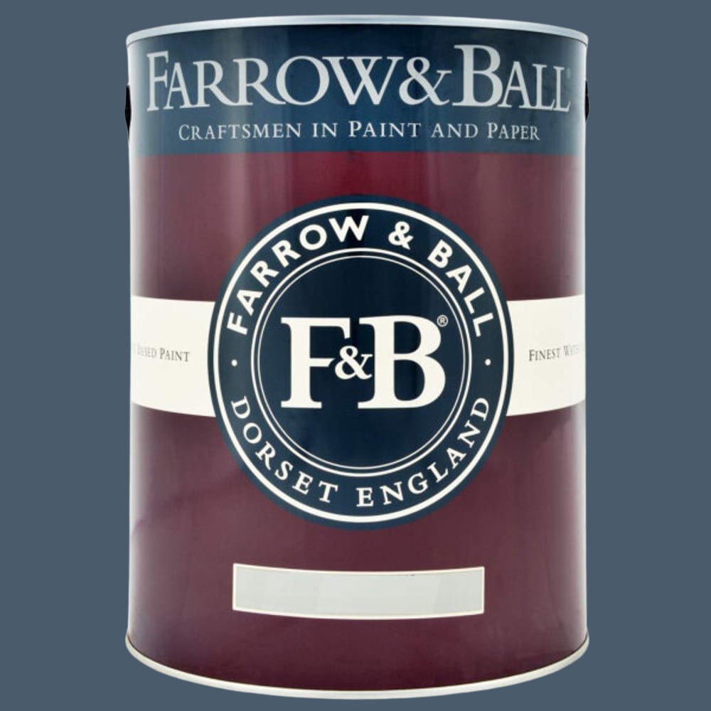 Farrow & Ball Interior Wood and Metal 281 Stiffkey Blue Flat Eggshell Paint 5L Image 2