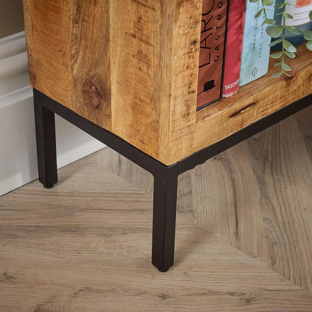 Home Source Stockton 8 Shelf Tall Mango Wood Bookcase Image 4