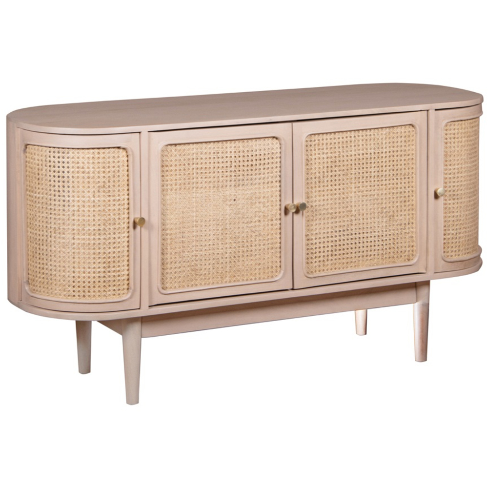 Brooklyn 4 Door Cane and Mango Wood Sideboard Image 2