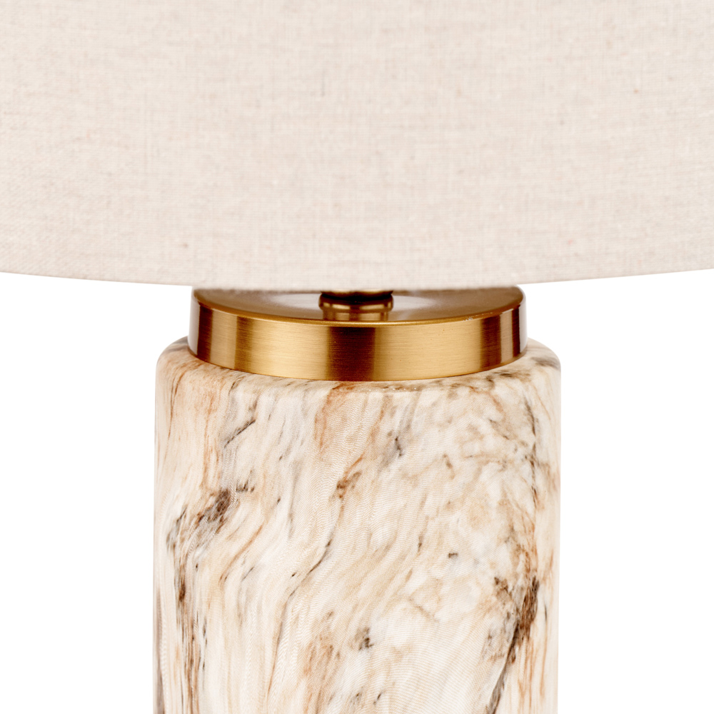 Pacific Lifestyle Carrara Natural Stone Effect Ceramic Tall Table Lamp Image 3