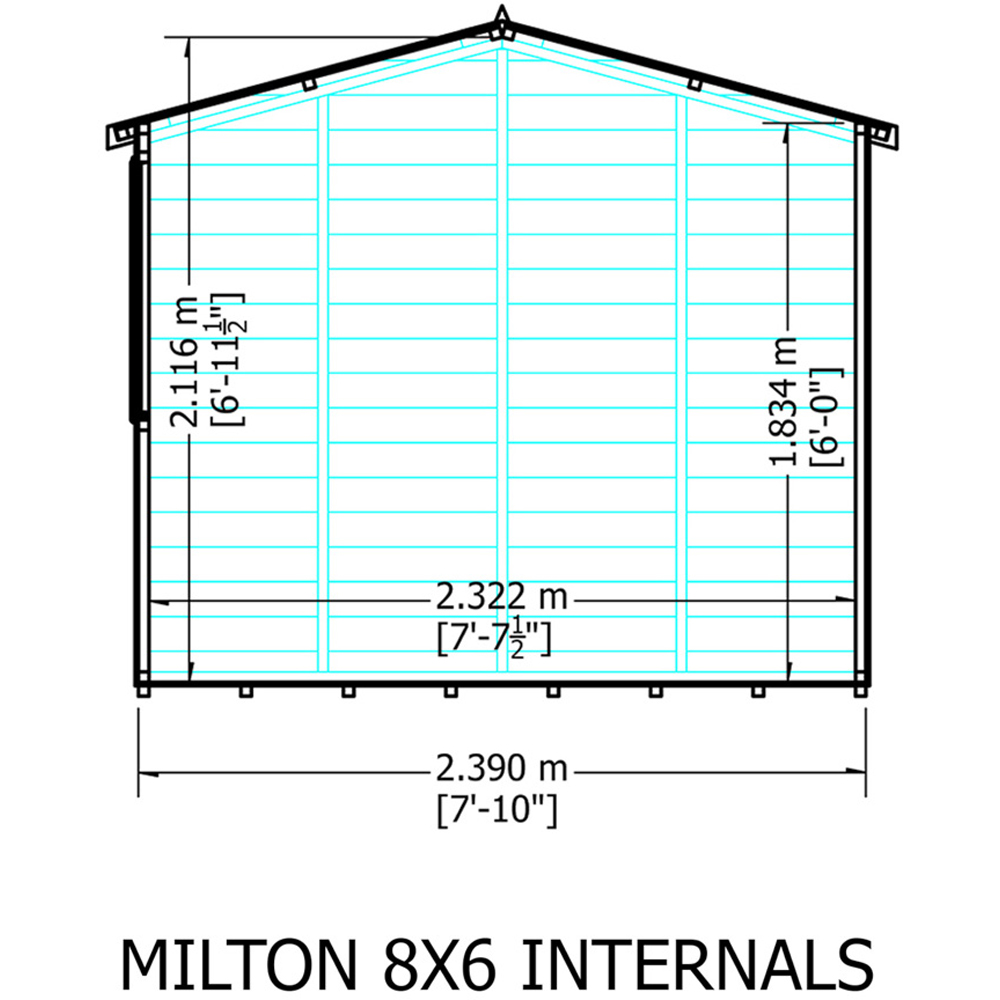 Shire Milton 8 x 6ft Double Door Shiplap Apex Summerhouse Image 4