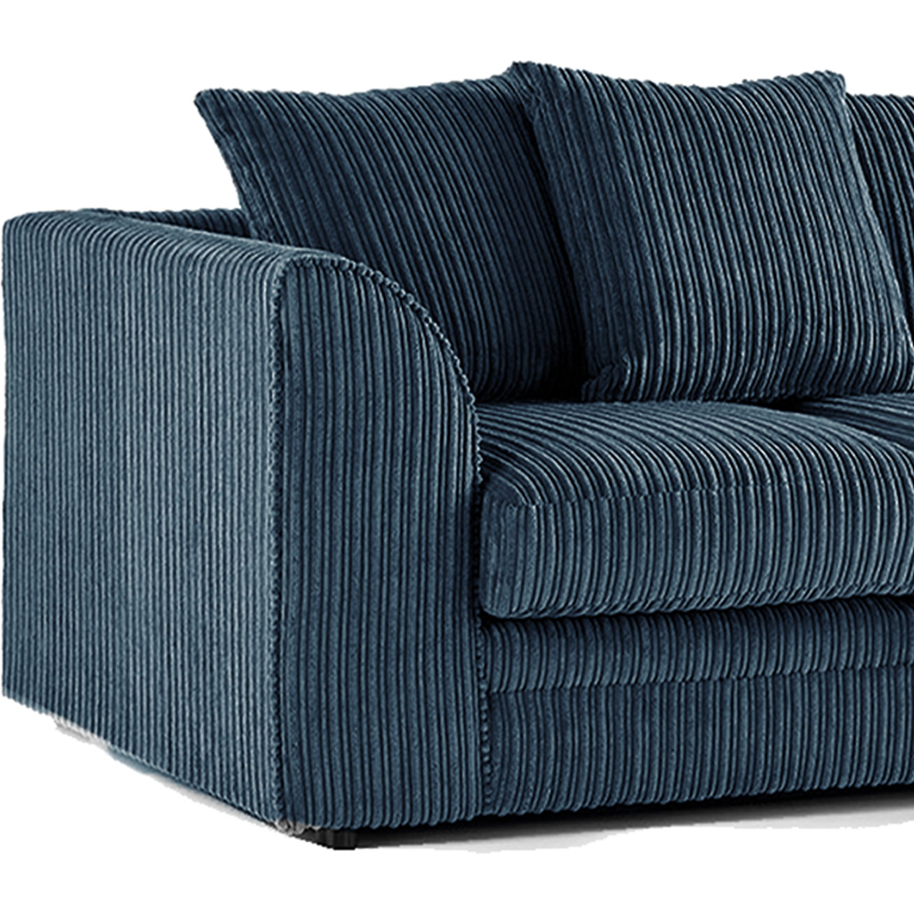 Luxor 6 Seater Navy Blue Jumbo Cord Scatter Back Sofa Suite Image 5