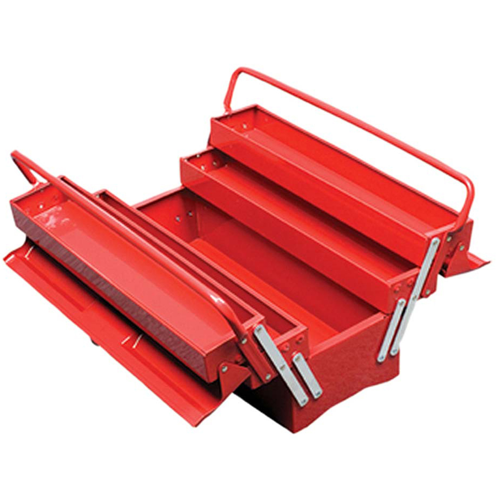 Faithfull Red Metal Cantilever Tool Box with 5 Tray 48cm Image 3