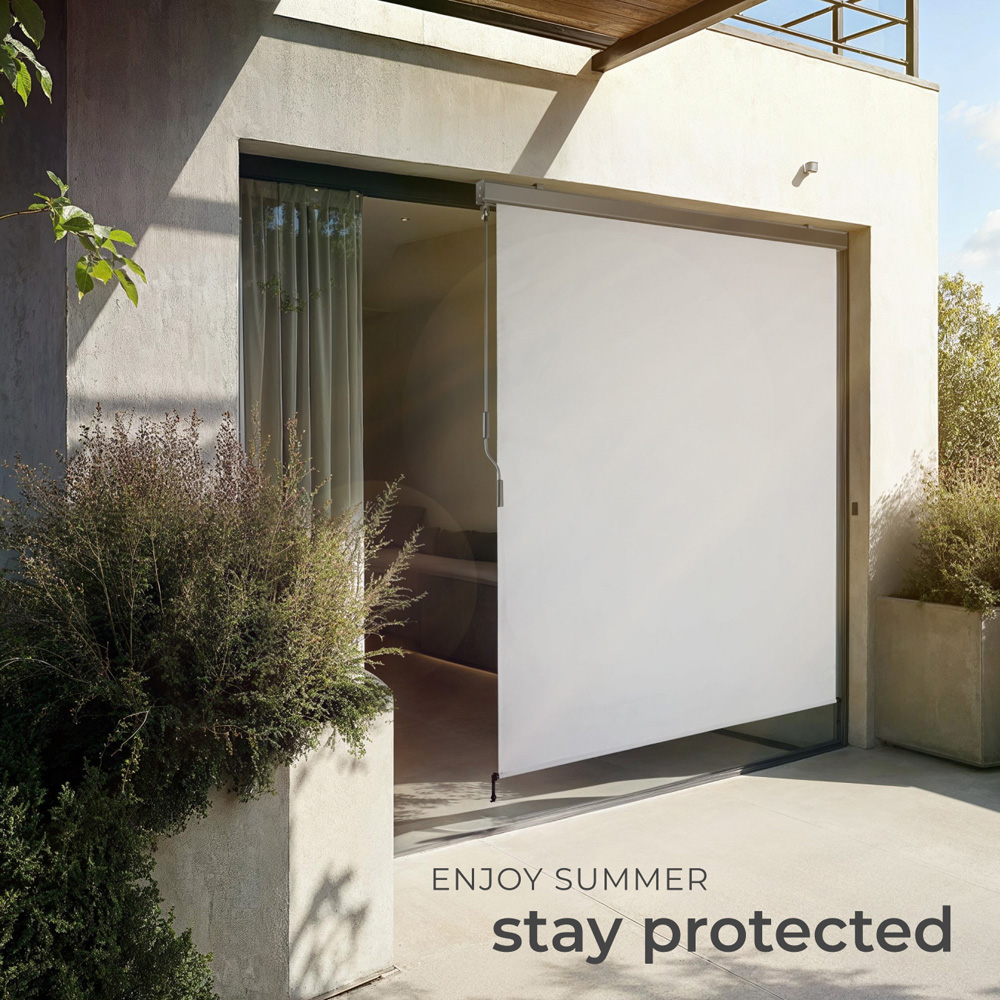 tectake Eloise Light Grey Vertical Awning with 2 Wall Brackets 1.4 x 2.5m Image 7