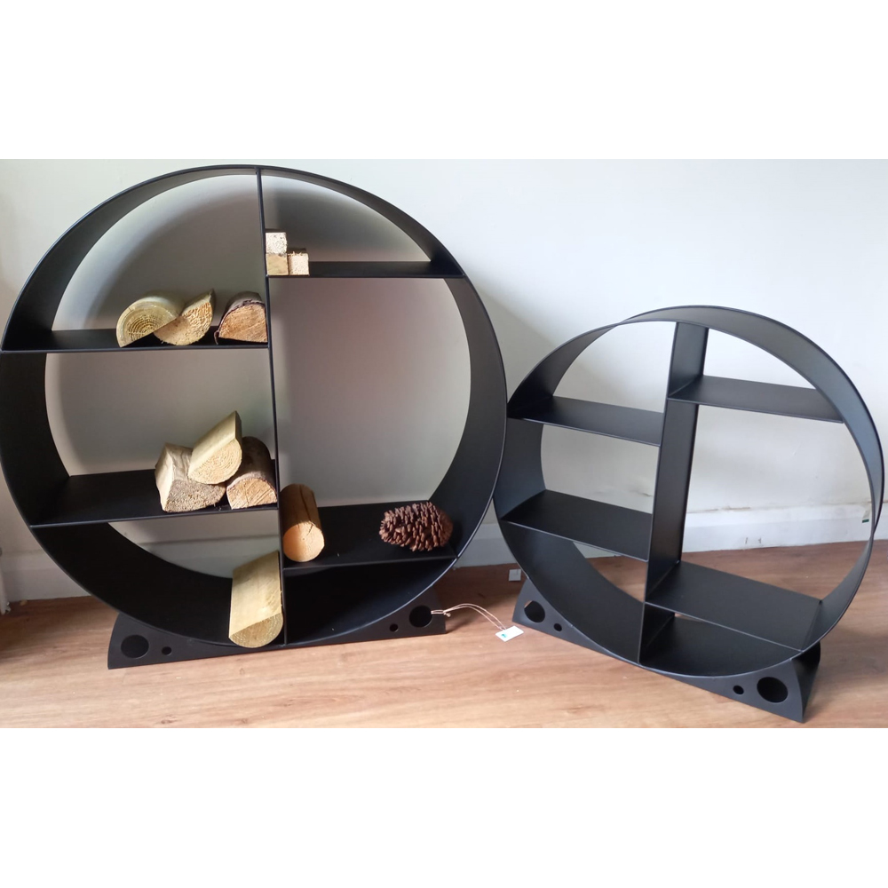 Inspirational Gifting Black Round Steel Log Holder 60cm Image 4
