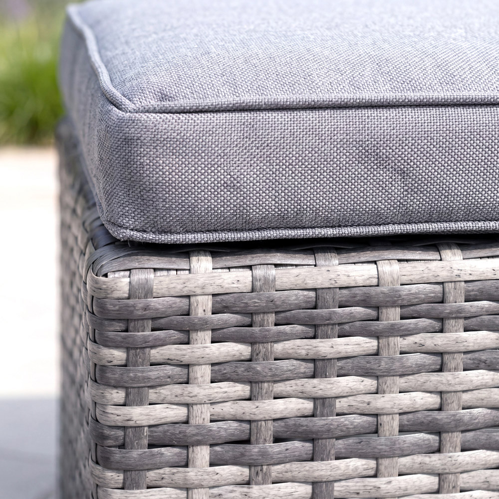 Charles Bentley Grey Rattan Foot Stool Set of 2 Image 8