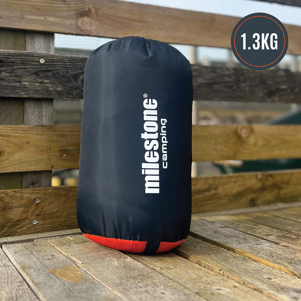 Milestone Camping 250 Hooded Orange Envelope Sleeping Bag Image 9