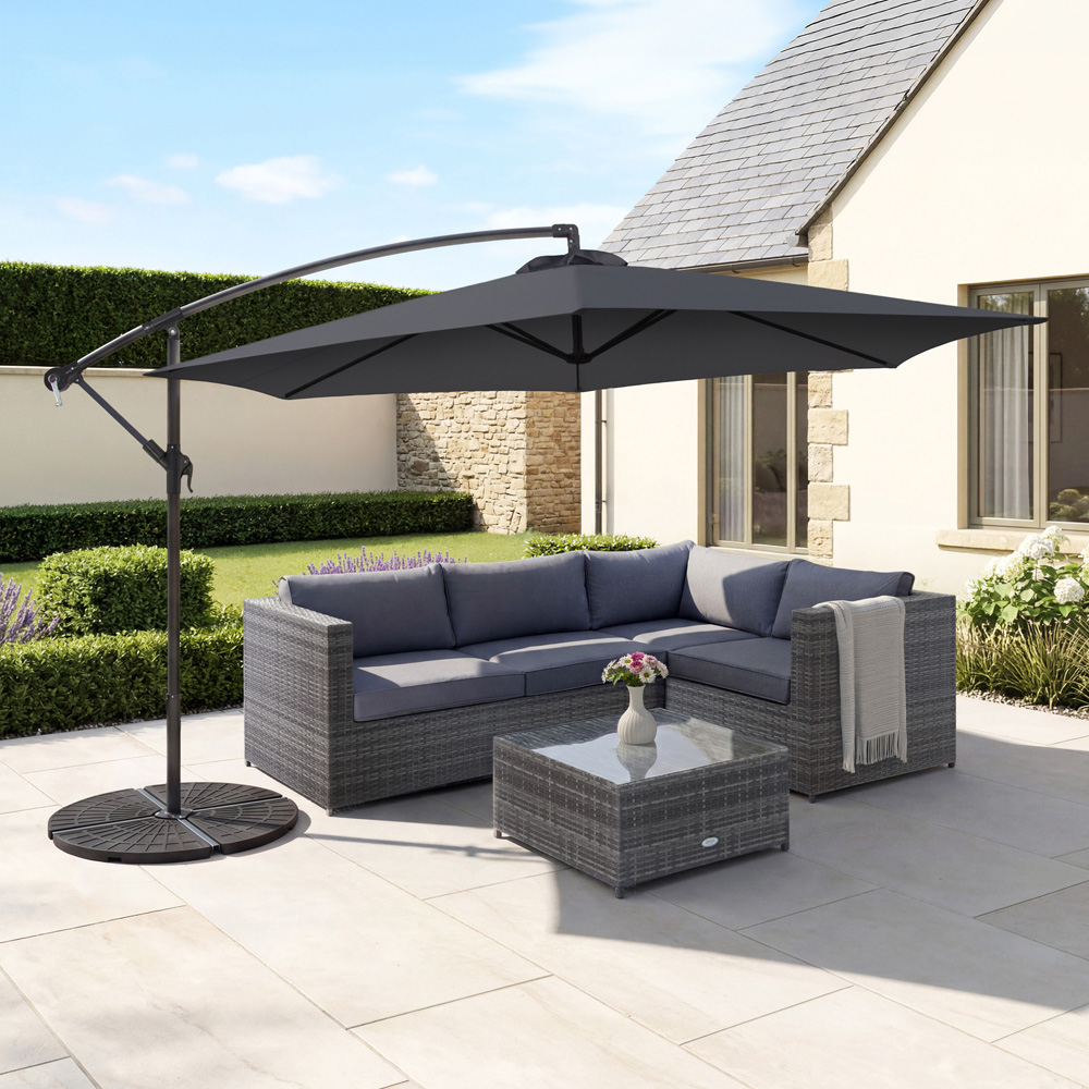 Charles Bentley Grey Hanging Cantilever Parasol 3m Image 2