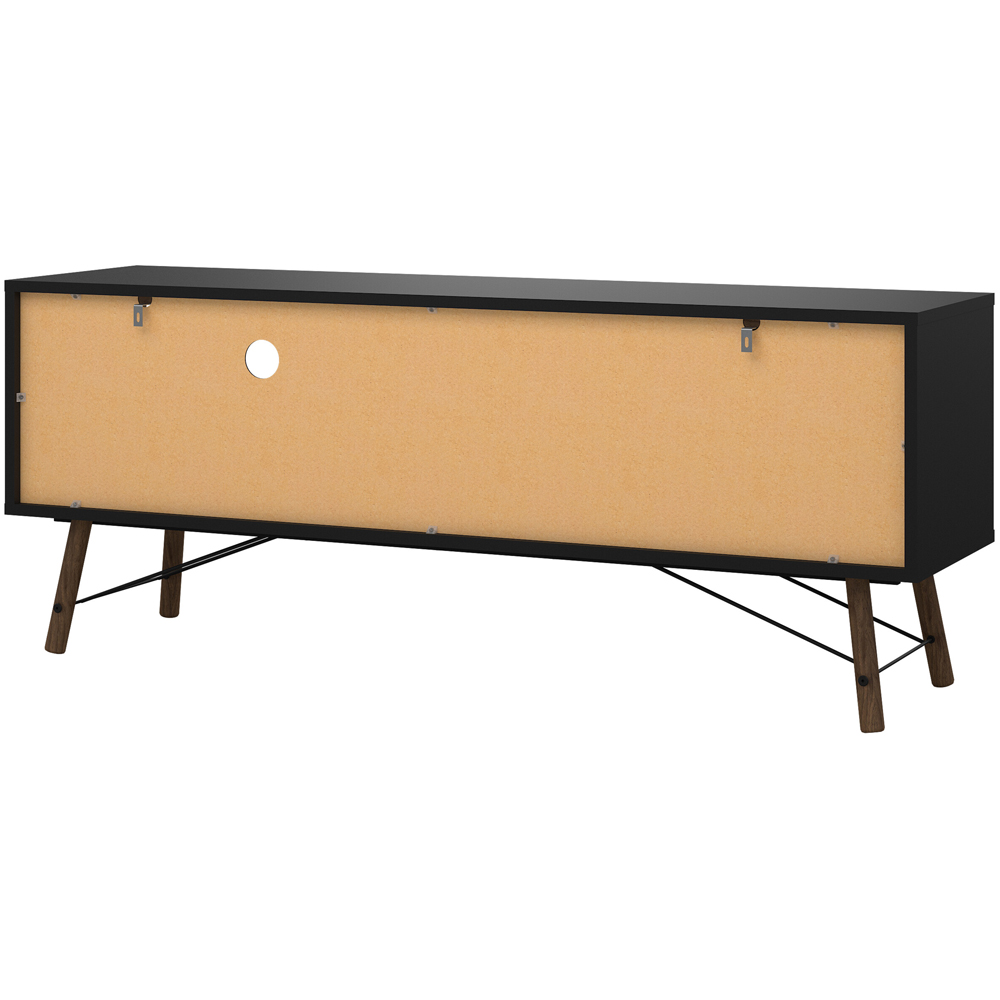 Florence Ry Single Door Single Drawer Single Shelf Matt Black and Walnut TV Unit Image 5