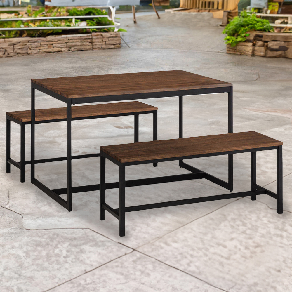 Julian Bowen Tribeca 4 Seater Dining Set Walnut Image 1