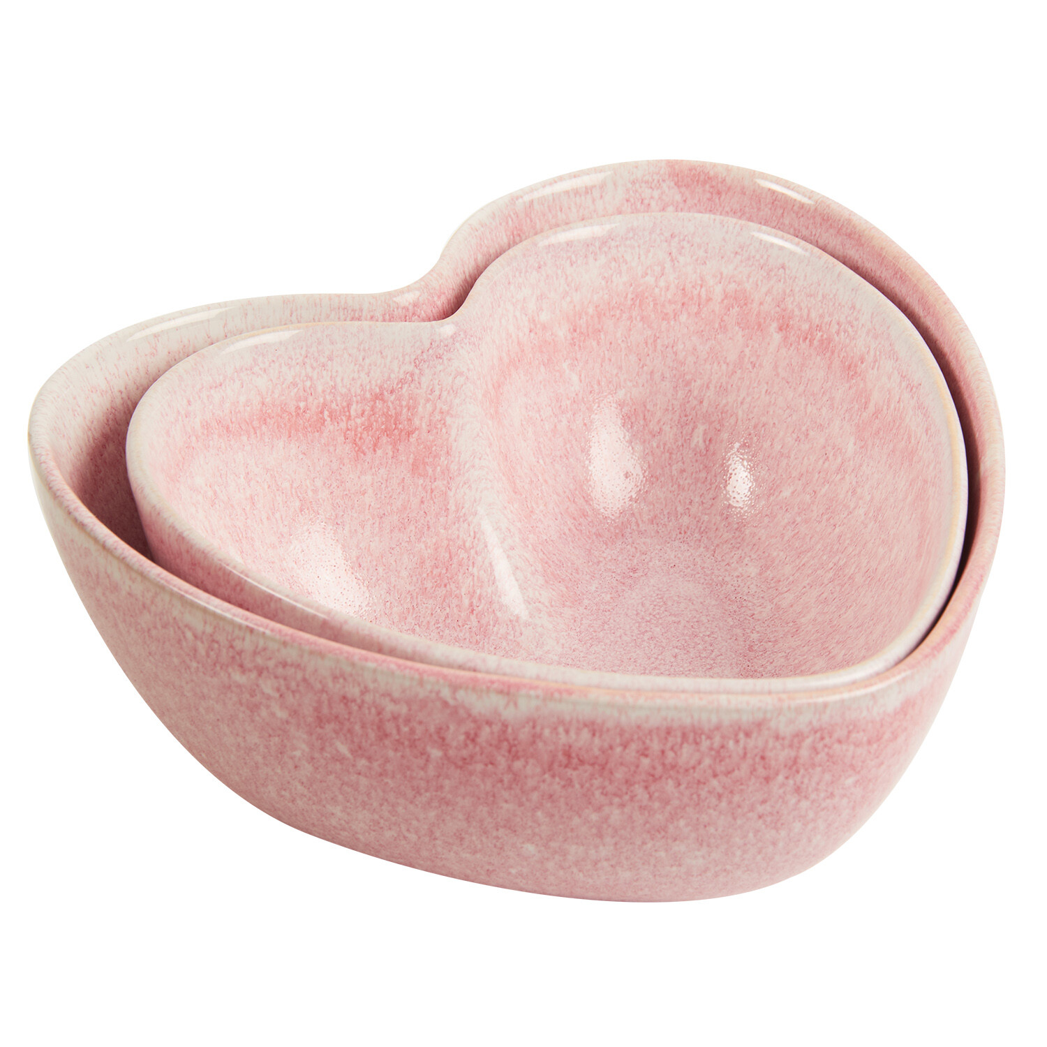 Heart Reactive Glaze Bowl - Pink / Large Image 4