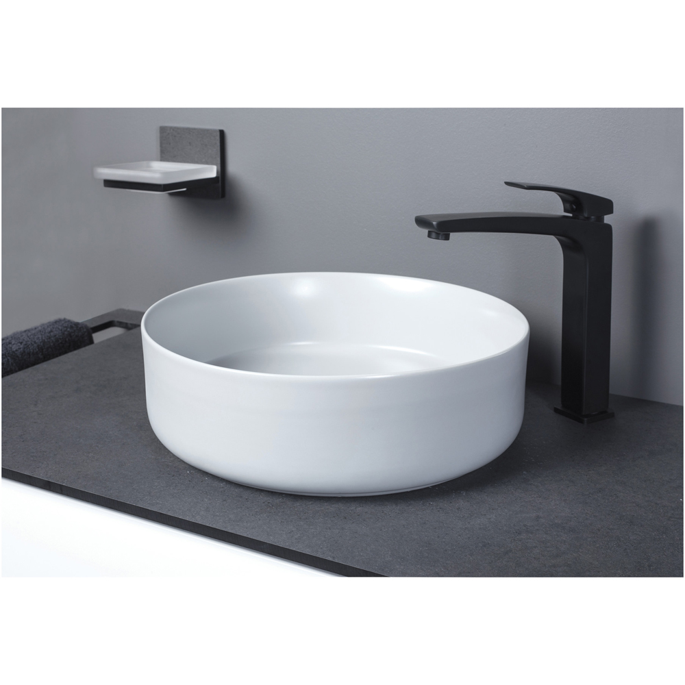 Bathstore Makena White Round Washbowl with Waste 355mm Image 2