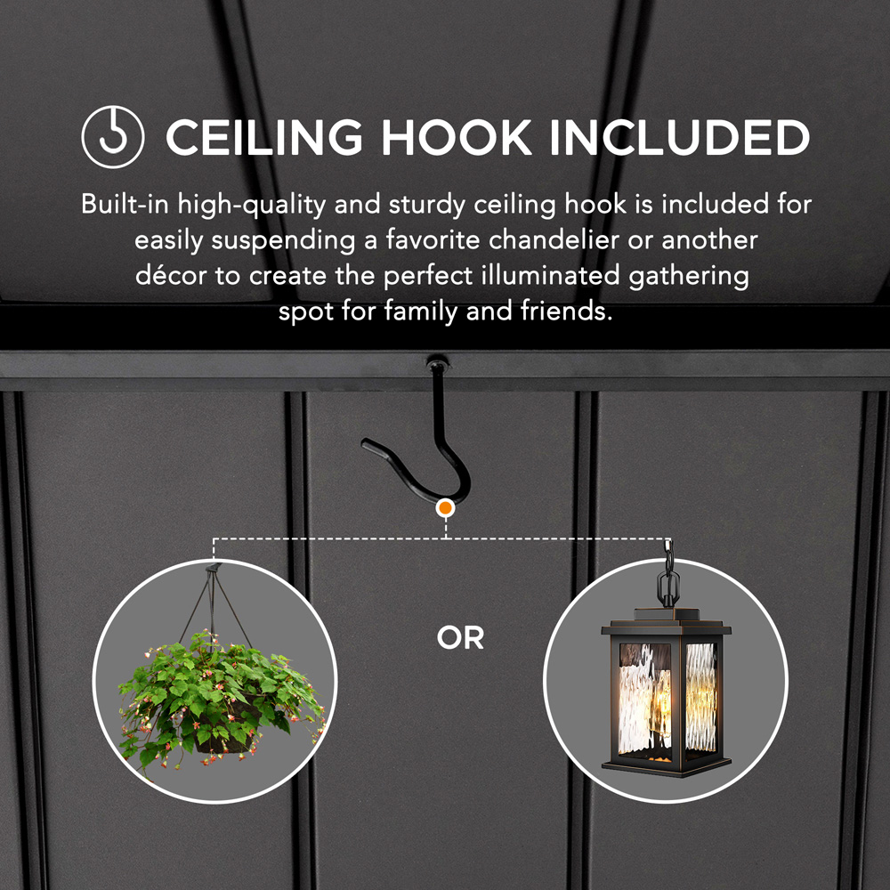 Sunjoy Rebra 4.04 x 4.65m Anthracite Cedar Wood Gazebo Image 6