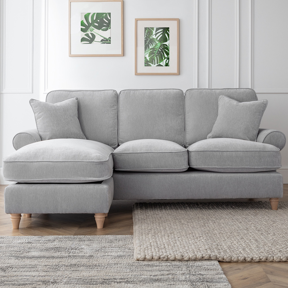 The Victoria 3 Seater Ice Left Hand Chaise Sofa Image 1