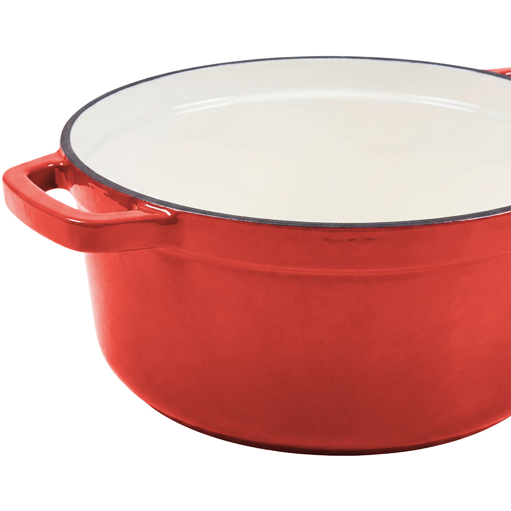 Living and Home 2L Red Enamelled Cast Iron Dutch Oven Image 5