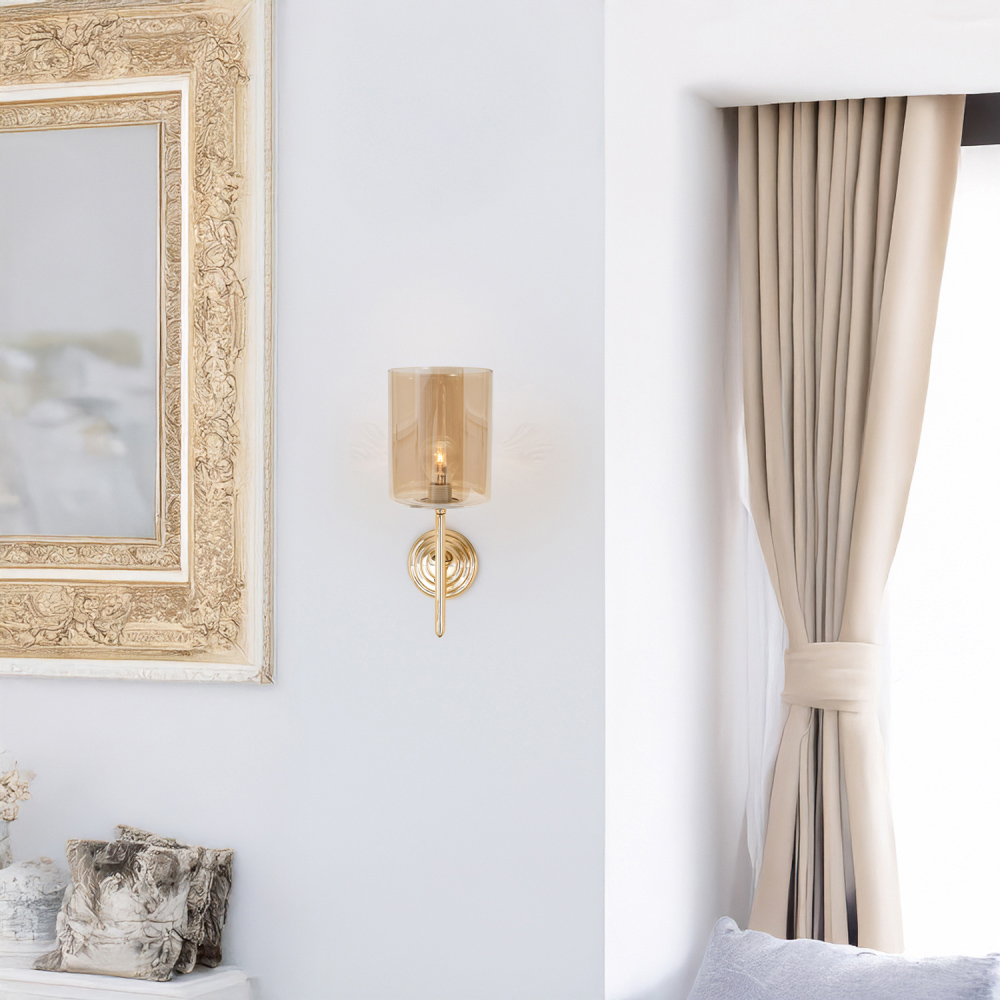 Happy Homewares Amber Tinted Glass Rectangular Shade 2 Pack Image 2