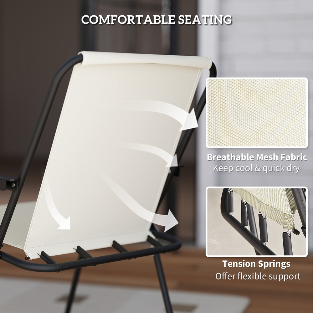 Outsunny 4 Seater Garden Dining Set with Parasol Cream Image 6