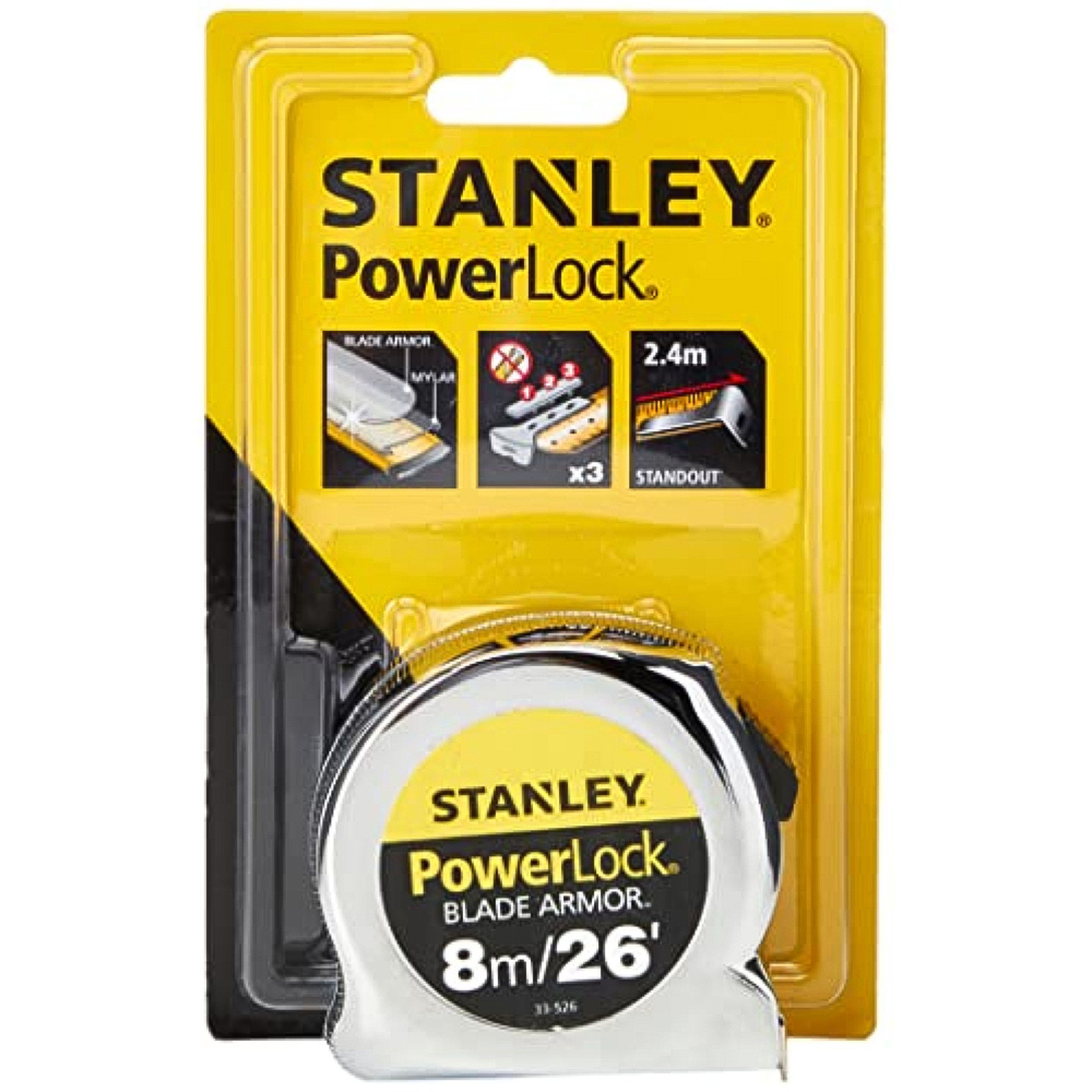 Stanley Tools Powerlock Bladearmor Pocket Tape 8m Image 2