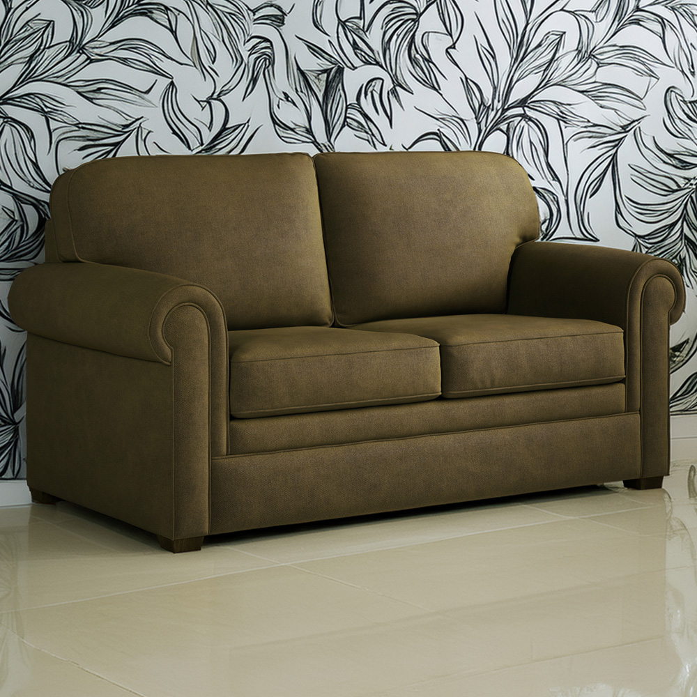 Jay-Be Heritage 2 Seater Brushed Twill Hunter Sofa Bed with e-Pocket Mattress Image 1