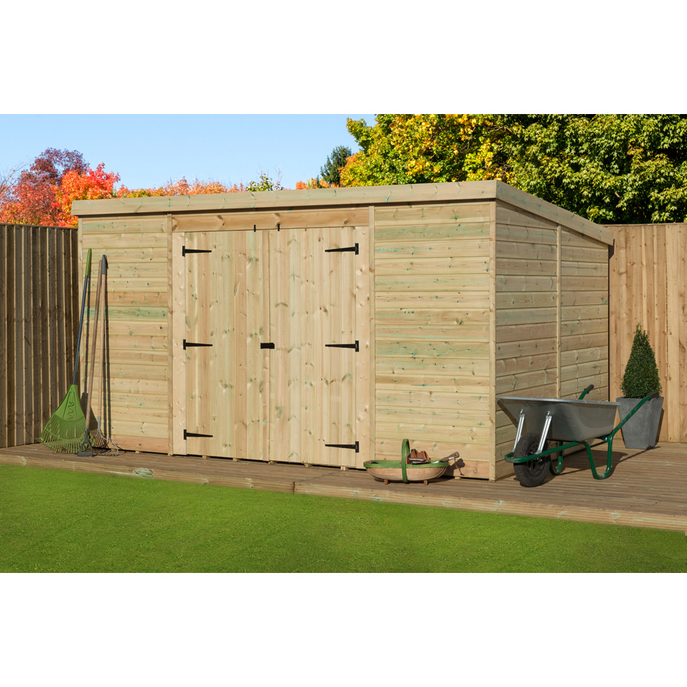 Empire Sheds 5000 14 x 8ft Double Door Tongue and Groove Pent Garden Shed Image 2