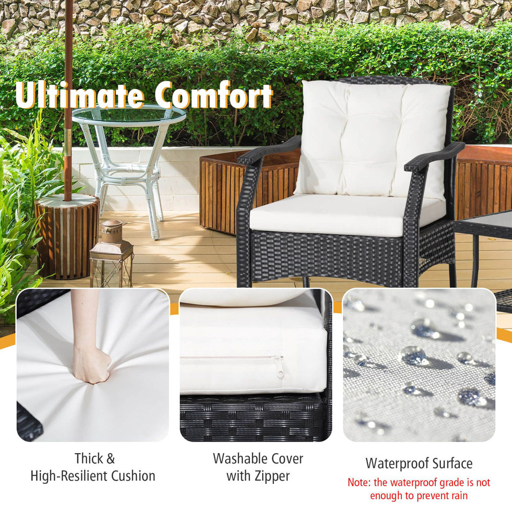 Costway 2 Seater Rattan Garden Lounge Set Image 7