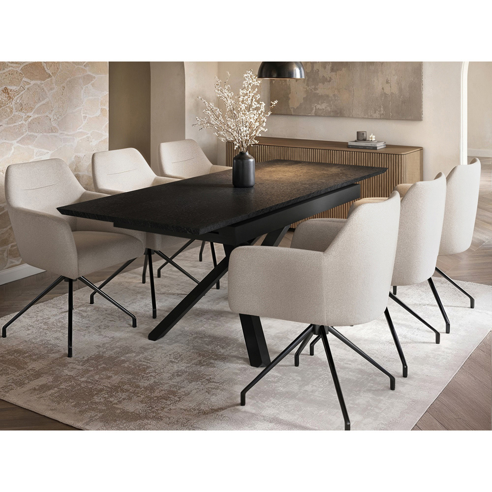 SOLACE+CO Isla Set of 2 Cream Swivel Dining Chair Image 6