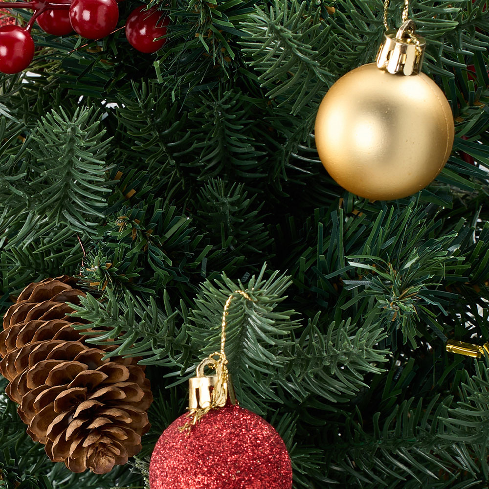 Living and Home Pre-Lit Artificial Christmas Tree with Berries and Pinecones 2.1ft 2 Pack Image 6