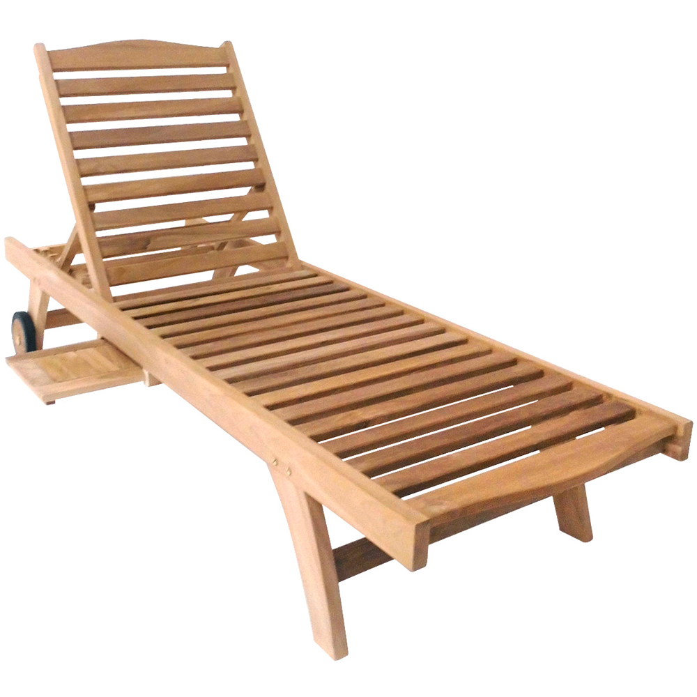 Charles Bentley Premium Teak Sun Lounger Image 3
