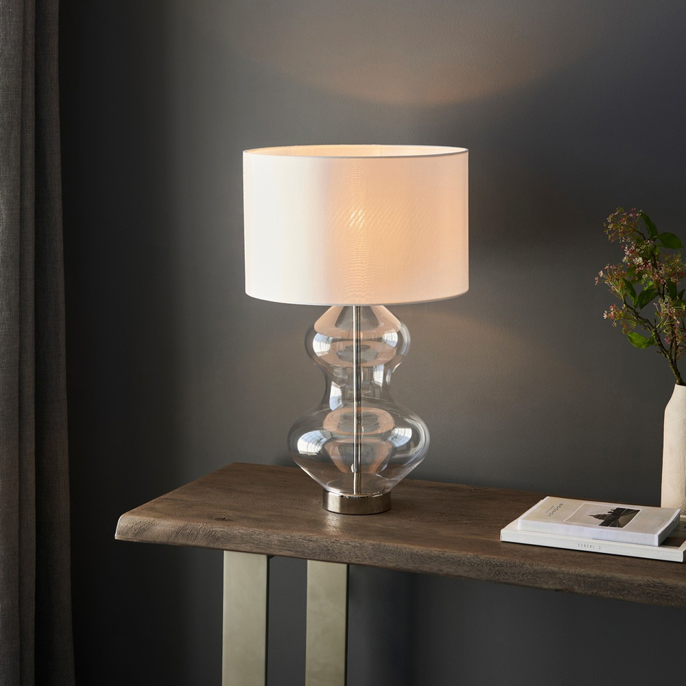 Merano Lecce Satin Brass Curvy Table Lamp Image 5