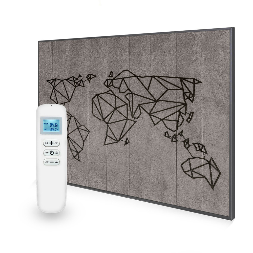 Mirrorstone Nexus World Map Picture Wi-Fi Infrared Heating Panel 1200W 995 x 1195mm Image 3