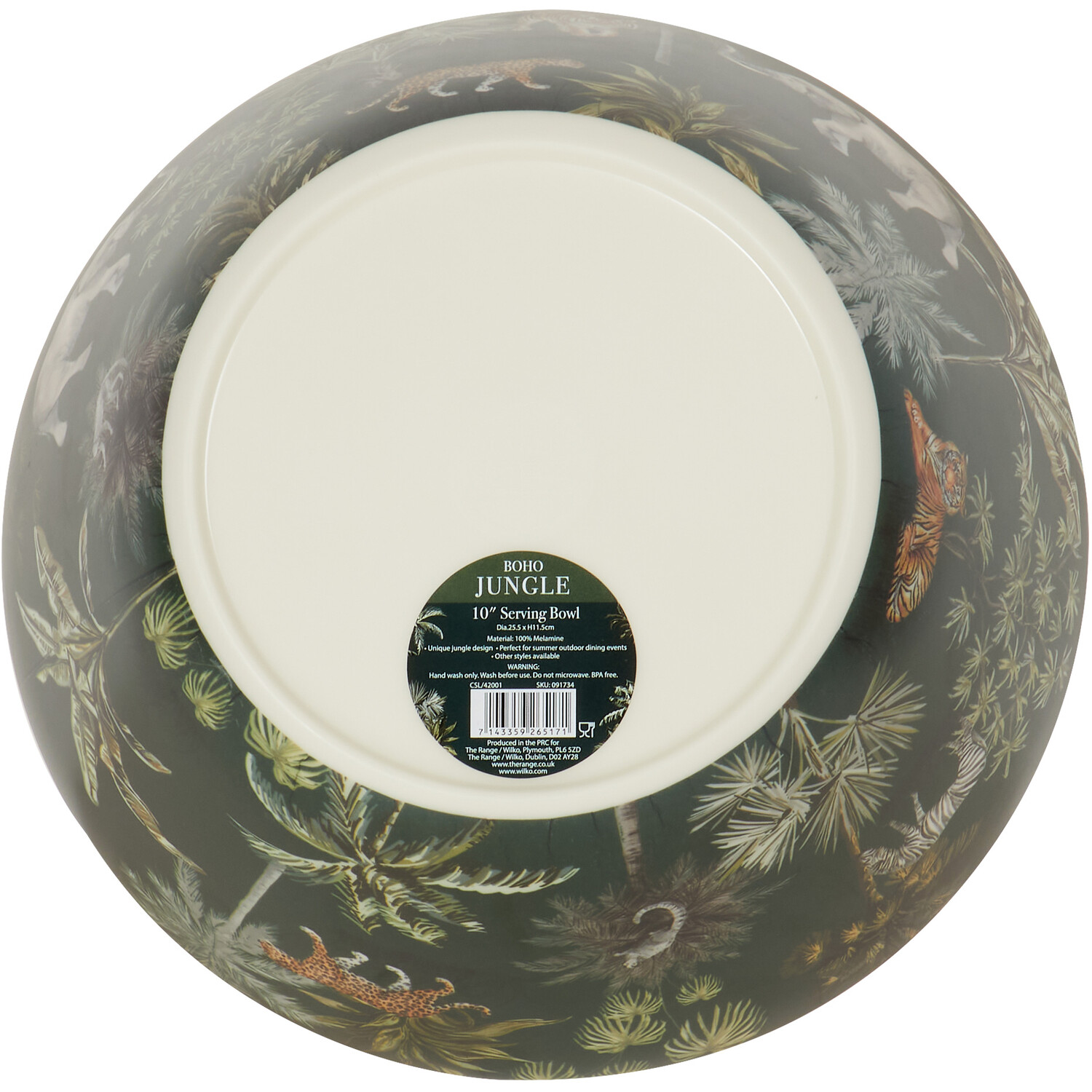 Boho Jungle Serving Bowl - Dark Green Image 2