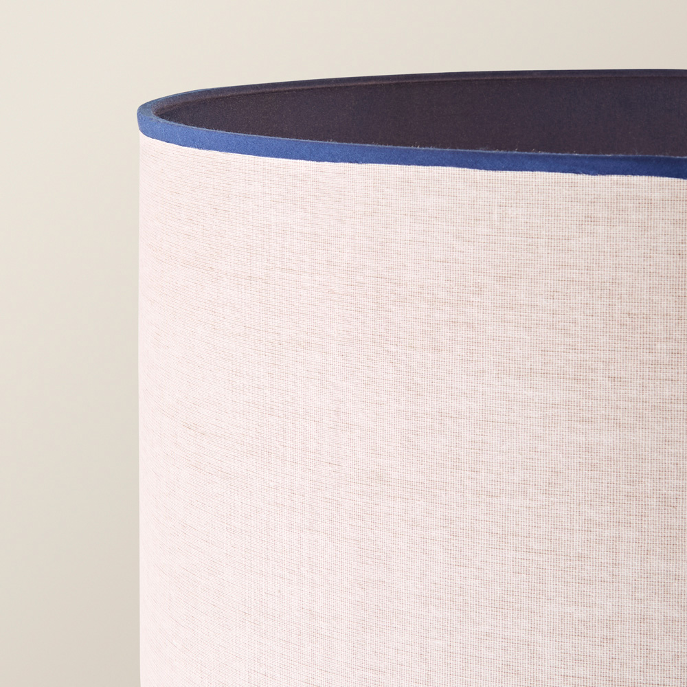ValueLights Amara Linen Inner Shade Navy Twist Floor Lamp with Bulb Image 3