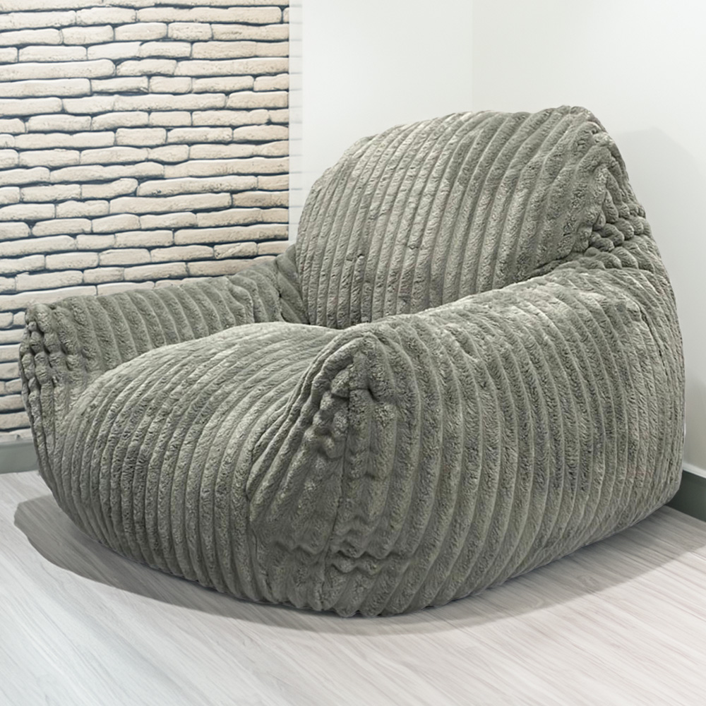 Kaikoo Grey Stripe Cut Fur Bounce Chair Image 1