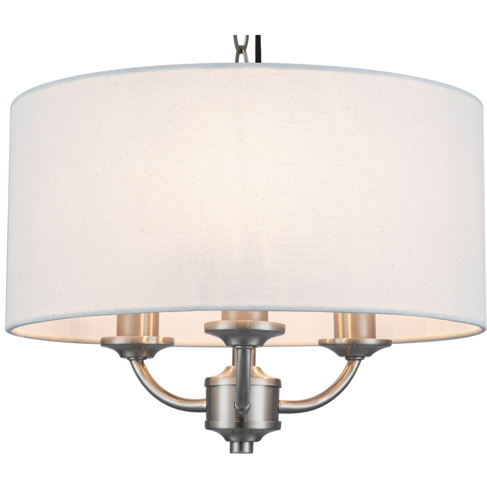Cosylyte Winston 3 Light Faux Linen Outer Shade Pendant Light Image 3