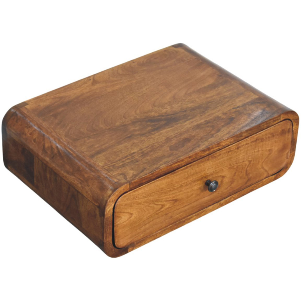 Artisan Furniture Avora Chestnut Single Drawer Mango Wood Wall-Mounted Nightstand Image 4