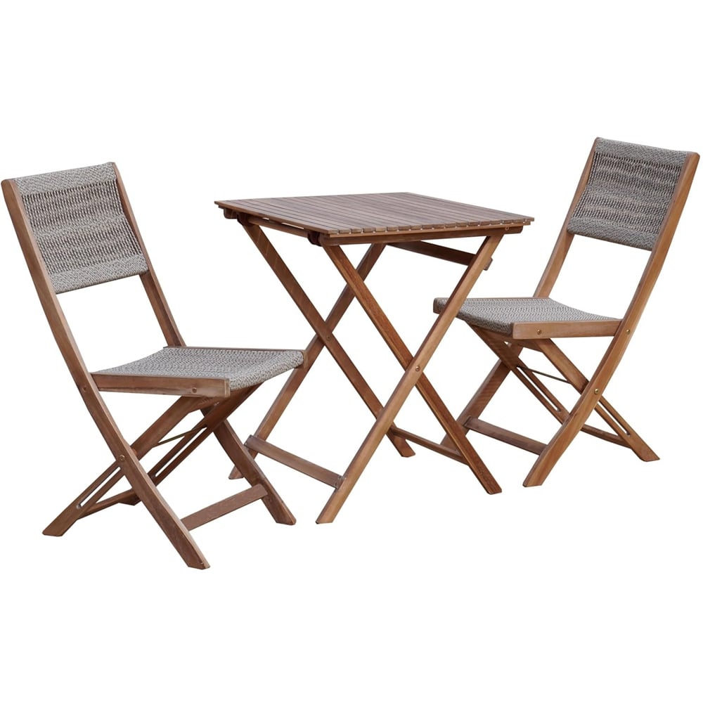 Garden Gear Arwen 2 Seater Acacia Hardwood Rope Bistro Set Image 2